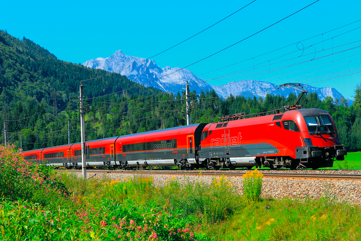 OeBB pociąg RailJet w Austrii